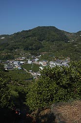 山の上から町を見下ろして。